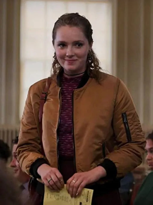 Amy Forsyth Coda Brown Bomber Jacket