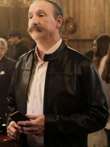 Elias Woodstone Ghosts S04 Black Leather Jacket