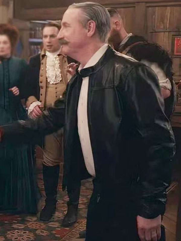 Elias Woodstone Ghosts S04 Black Leather Jacket