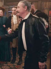 Elias Woodstone Ghosts S04 Black Leather Jacket