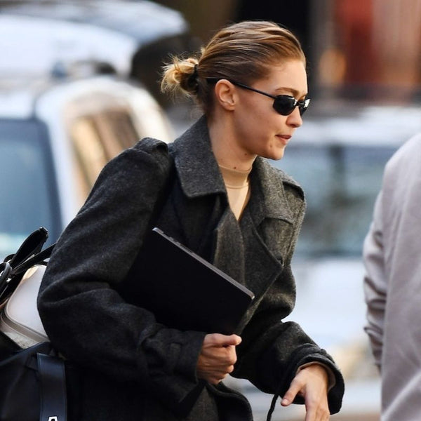 Gigi hadid gray wool coat
