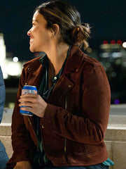 Not Dead Yet S02 Nell Serrano Brown Suede Leather Jacket