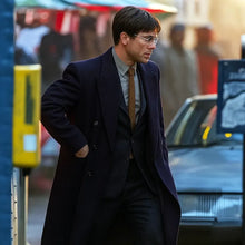 Glen Powell The Running Man Black Wool Coat
