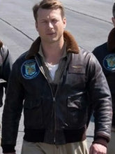 Glen Powell Devotion Pilot Bomber Leather Jacket
