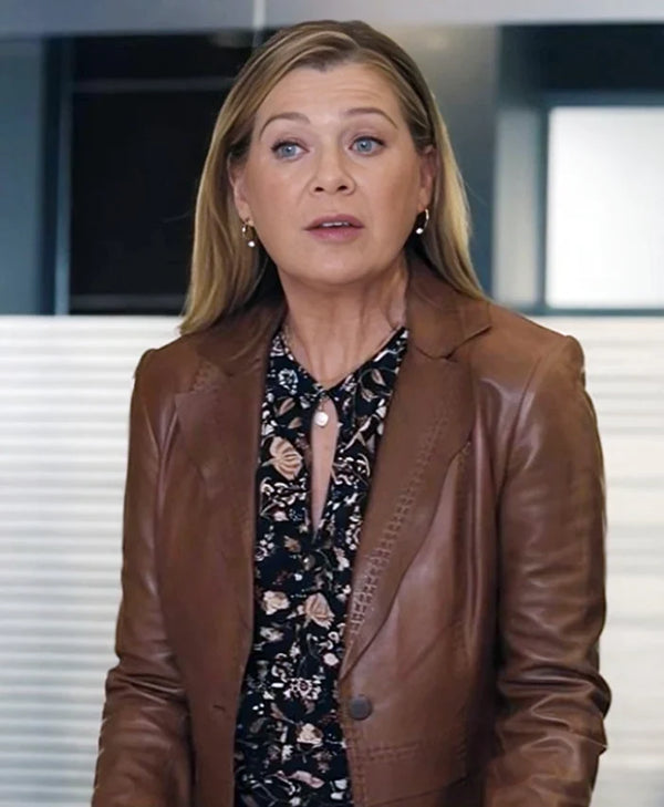 Good American Family S01 Kristine Barnett Leather Blazer