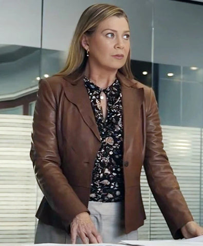 Good American Family S01 Kristine Barnett Leather Blazer