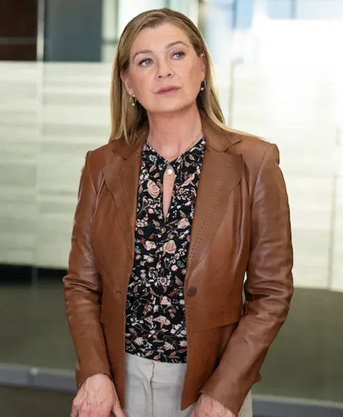 Good American Family S01 Kristine Barnett Leather Blazer