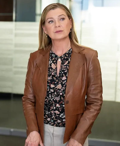 Good American Family S01 Kristine Barnett Leather Blazer