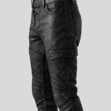 Men's Handmade Black Leather Warrior Pants