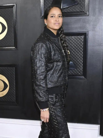 Grammys Awards 2023 Helen Lasichanh Black Tracksuit