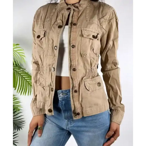 Granola Girl Beige Cotton Jacket