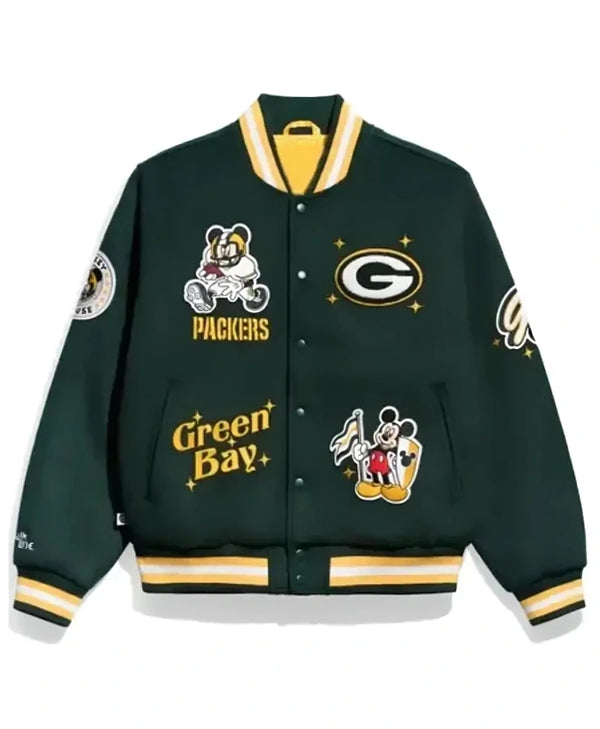 Mickey Mouse x Green Bay Packers Varsity Jacket