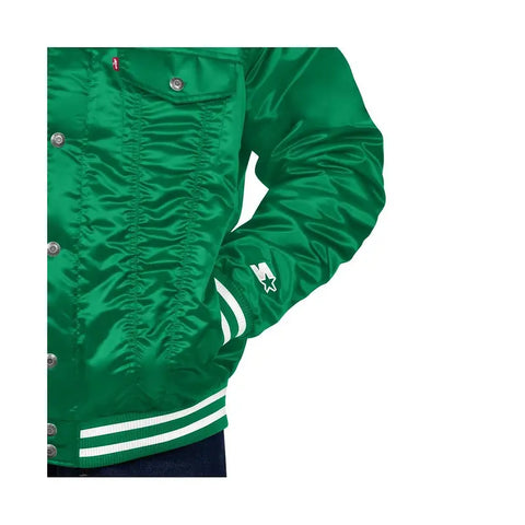 Green Philadelphia Eagles Silver Tab Satin Jacket