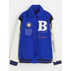 H&M Brooklyn Baseball Blue Varsity Jacket