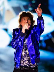 Hackney Diamonds Tour 2024 Mick Jagger Blue Bomber Jacket
