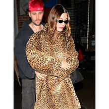 Hailey Bieber Leopard Print Fur Coat