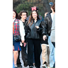 Hailey Bieber Black Genuine Leather Jacket