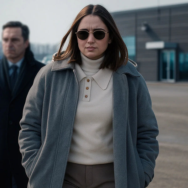 Haley Bennett The Last Frontier Grey Coat