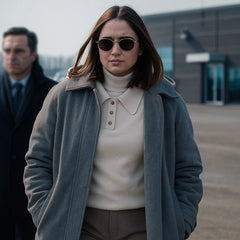 Haley Bennett The Last Frontier Grey Coat