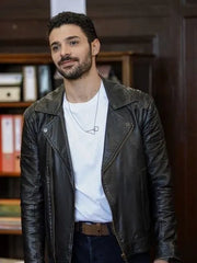 Halit Özgür Sari Gizli Sakli S01 Black Leather Jacket