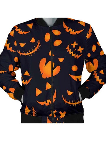 Halloween Pattern Pumpkins Bomber Jacket