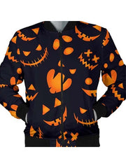 Halloween Pattern Pumpkins Bomber Jacket