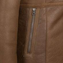 brown Sheepskin Leather Shearling Jacket For Women