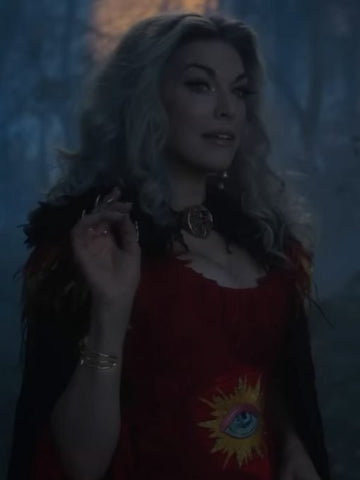 Hannah Waddingham Hocus Pocus 2 Black Cloak Coat