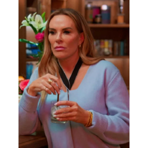 Heather Gay Real Housewives of Salt Lake City S05 Blue Fendi Cardigan