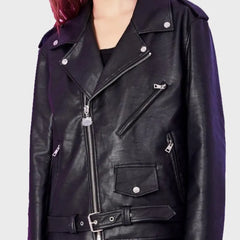 Hello Kitty Black Motorcycle Leather Jacket