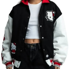 Hello Kitty Dumbgood Black Varsity Jacket