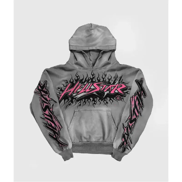 Hellstar Future Flame Grey Hoodie