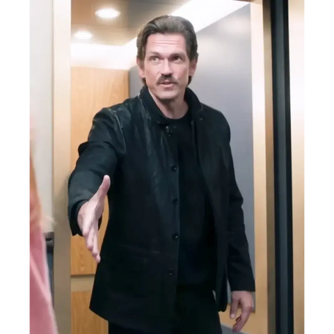 Steve Howey High Potential S02 Black Leather Jacket