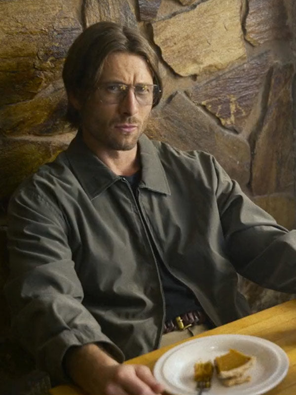 Hit Man 2024 Glen Powell Gray Jacket