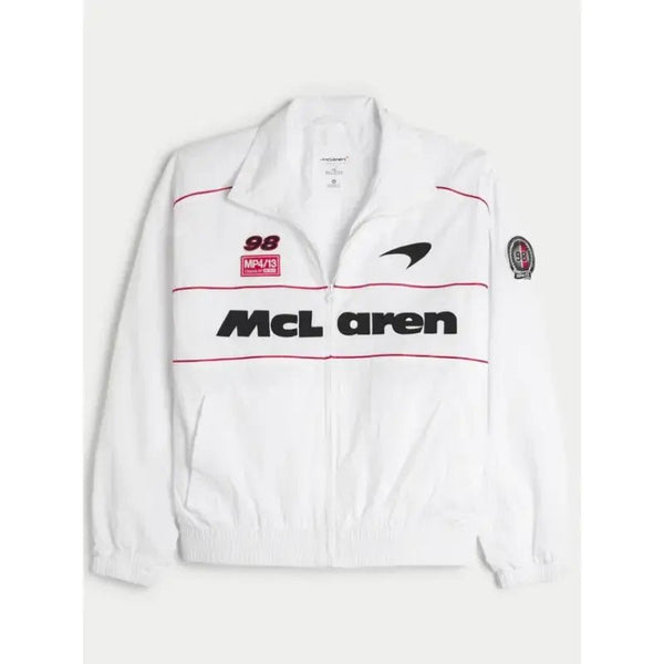 Hollister Mclaren White Polyester Jacket