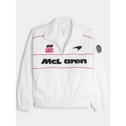 Hollister Mclaren White Polyester Jacket