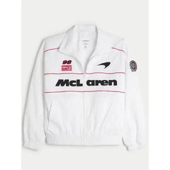 Hollister Mclaren White Polyester Jacket