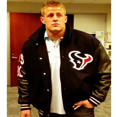 JJ Watt Houston Texans Black Varsity Jacket