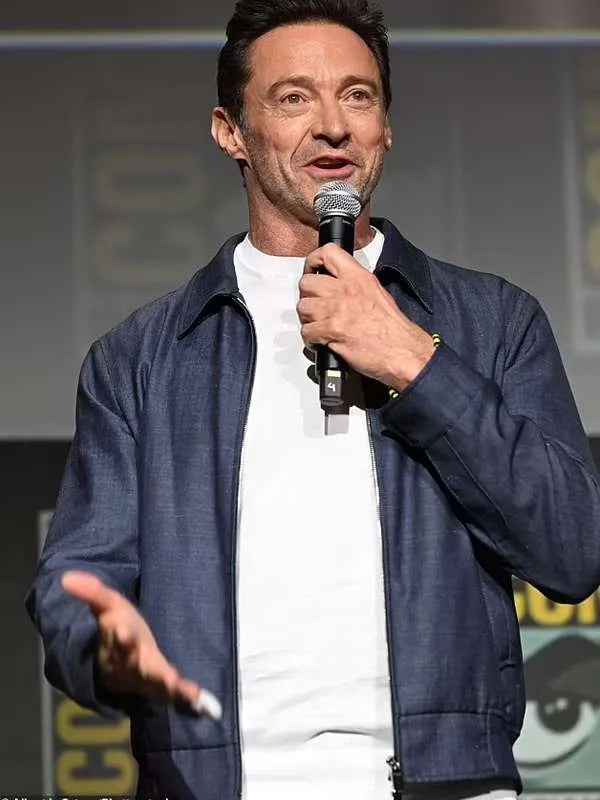 Hugh Jackman Comic-Con 2024 Blue Jacket