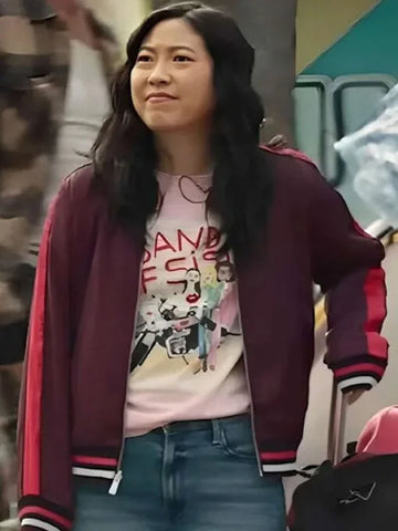Awkwafina Jackpot Purple Bomber Jacket