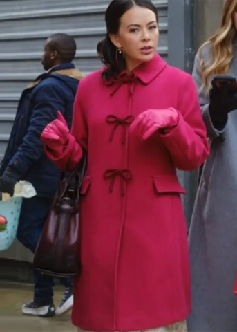 Janel Parrish Sugarplummed Wool Coat