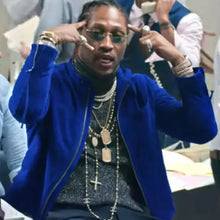 Jay Rock-Inspired Blue Suede Leather Jacket