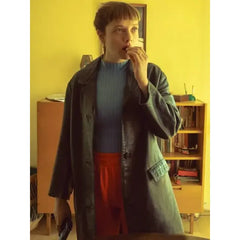 Jella Haase Kleo S02 Black Leather Coat