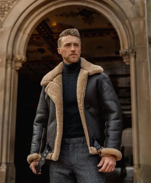 Jenking B3 Bomber Heavy Shearling Leather Jacket