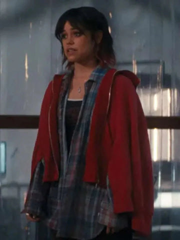 Jenna Ortega Death of a Unicorn 2025 Red Hoodie