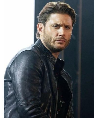 Jensen Ackles Black Leather Jacket