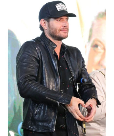 Jensen Ackles Black Leather Jacket