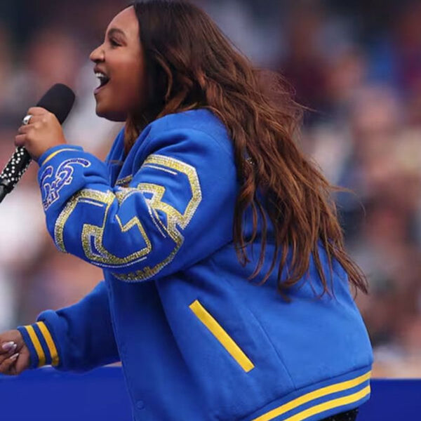 AFL Grand Final Jessica Mauboy Varsity Blue Jacket