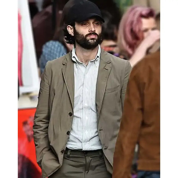 Penn Badgley You S04 Grey Blazer