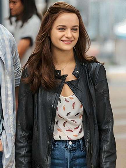 Joey King The Kissing Booth 3 Black Leather Jacket